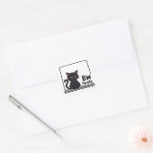 Sticker Carré Chat Noir Grumé (Enveloppe)