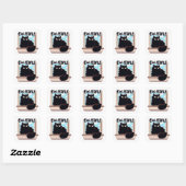 Sticker Carré Chat Noir Grumé (Feuille)