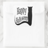 STICKER CARRÉ CHAT NOIR "HAPPY HALLOWEEN" (Sac)