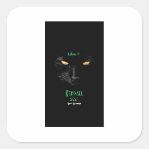 Sticker Carré Chat noir Joyeux Halloween mignon