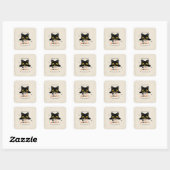 Sticker Carré Chat noir mignon Halloween (Feuille)