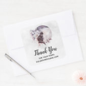 Sticker Carré Chat noir par une Pleine lune magique (Enveloppe)