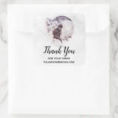 Sticker Carré Chat noir par une Pleine lune magique (Sac)