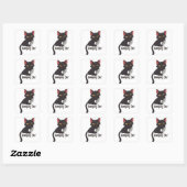 Sticker Carré Chat noir suspendu (Feuille)
