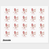 Sticker Carré Chat Perse Aquarelle Kitty Coeur rose (Feuille)
