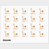 Sticker Carré Chat rouge drôle (Feuille)