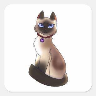 Sticker Carré Chat siamois