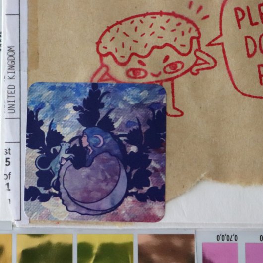 Sticker Carré Chat Sorcière Lune Déesse Wiccan Chat Personne