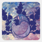 Sticker Carré Chat Sorcière Lune Déesse Wiccan Chat Personne (Devant)