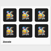 Sticker Carré Chat spatial astronaute (Feuille)