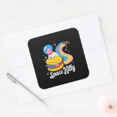 Sticker Carré Chat spatial astronaute (Enveloppe)