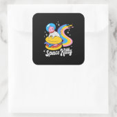 Sticker Carré Chat spatial astronaute (Sac)