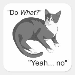Sticker Carré Chat têtu