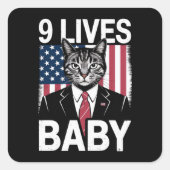 Sticker Carré Chat Trump 9 Vit Bébé Drôle Trump Chat (Devant)