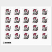 Sticker Carré chat tueur d'arbre de noël (Feuille)