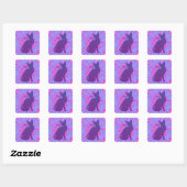 Sticker Carré Chat Violet (Feuille)