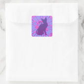 Sticker Carré Chat Violet (Sac)
