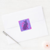 Sticker Carré Chat Violet (Enveloppe)