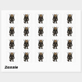 Sticker Carré Chat Witcher – Guerrier Fantasy Médiéval (Feuille)