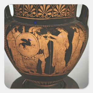 Sticker Carré Chateau à silex rouge