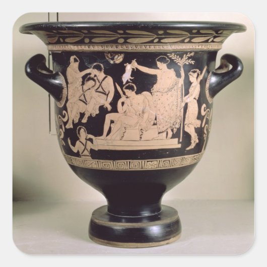 Sticker Carré Chateau à silhouette rouge représentant Oreste com (Devant)