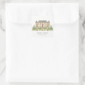 Sticker Carré Chateau Chateau Manor Watercolor Mariage (Sac)
