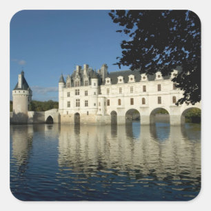 Sticker Carré Château de Chenonceau, rivière Cher, Loir-et-Cher,