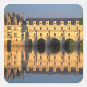 Sticker Carré Château de Chenonceau, rivière Cher, Loir-et-Cher,