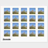 Sticker Carré Château de Corfe, Corfe, Dorset, Angleterre (Feuille)