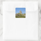 Sticker Carré Château de Corfe, Corfe, Dorset, Angleterre (Sac)