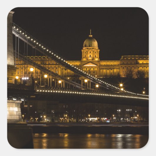 Sticker Carré Château de Hungary Budapest (Devant)