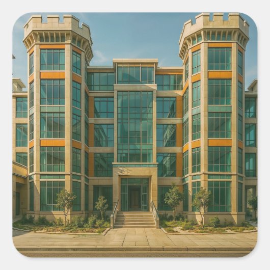 Sticker Carré Château de la Citadelle de Cristal (Devant)