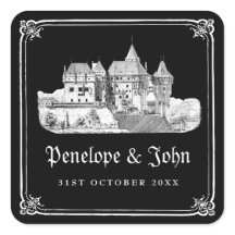 Château de vampire noir blanc mariage gothique