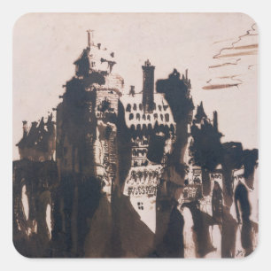 Sticker Carré Château enrichi par deux ponts