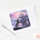 Sticker Carré Château Licorne (Enveloppe)