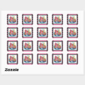 Sticker Carré Château Rose Dreamworld (Feuille)