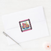 Sticker Carré Château Rose Dreamworld (Enveloppe)