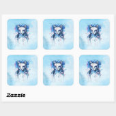 Sticker Carré Chaton (Feuille)