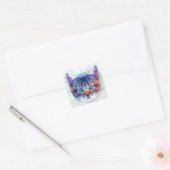 Sticker Carré chaton abstrait (Enveloppe)