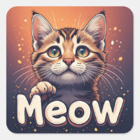 Chaton Tigré Aux Grands Yeux Et Citation Meow Mign