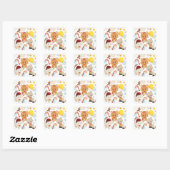 Sticker Carré Chatons de Noël adorables (Feuille)