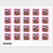 Sticker Carré Chatons noirs et blancs (Feuille)