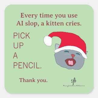 Sticker Carré #ChatonsContreLaFoutaiseIA IV Noël