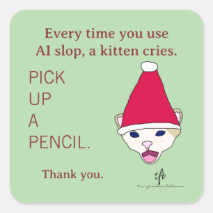 Sticker Carré #ChatonsContreLAFriteDAI Noël