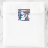 Sticker Carré Chats à neiges (Sac)