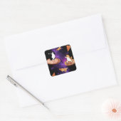 Sticker Carré Chats amusants faisant de la pizza dans l'espace (Enveloppe)