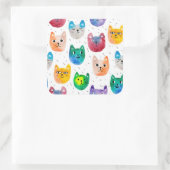 Sticker Carré Chats aquarelles et amis (Sac)