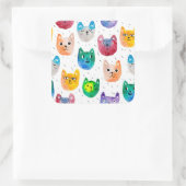 Sticker Carré Chats aquarelles et amis (Sac)