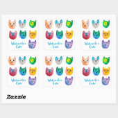 Sticker Carré Chats aquarelles et amis (Feuille)