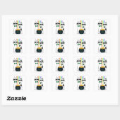 Sticker Carré Chats cools avec pot d'or (Feuille)